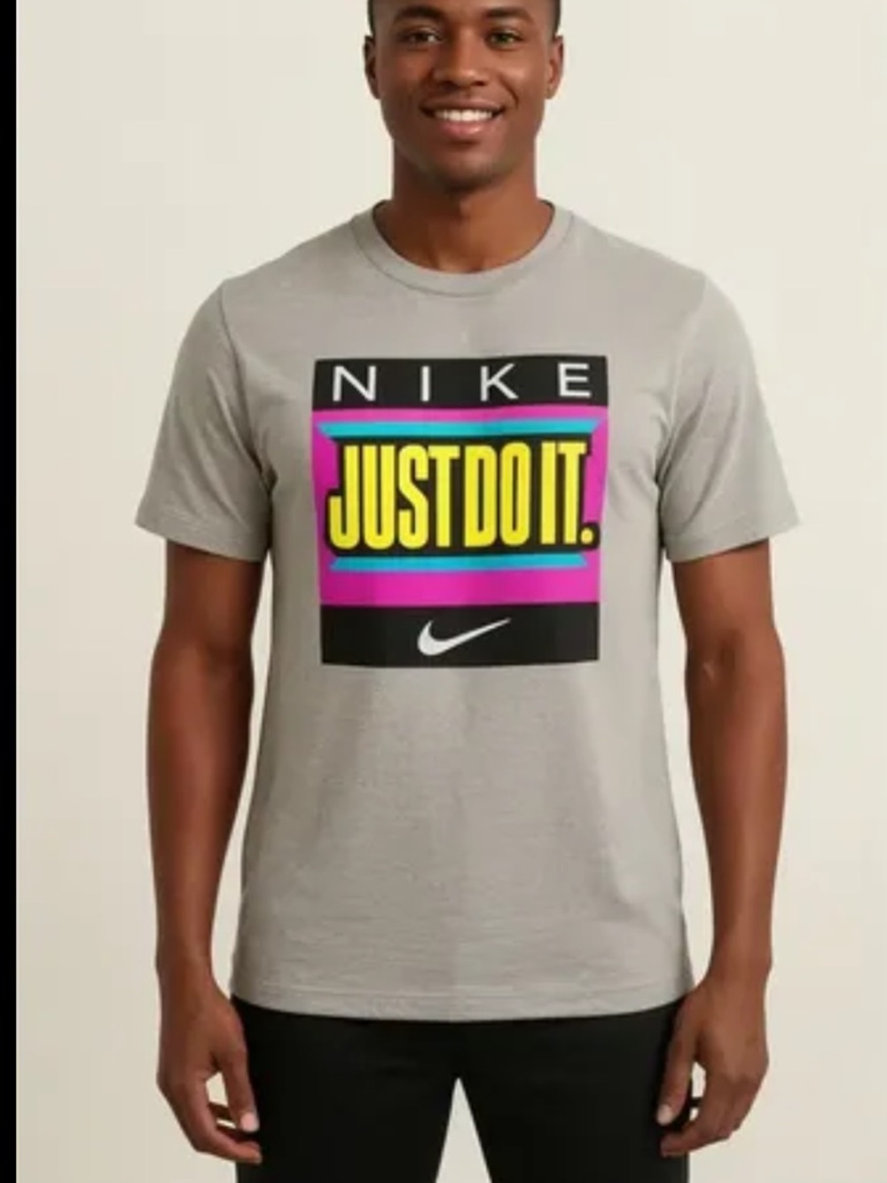Nike Shirt - gray w/large chest logo bright  colorful